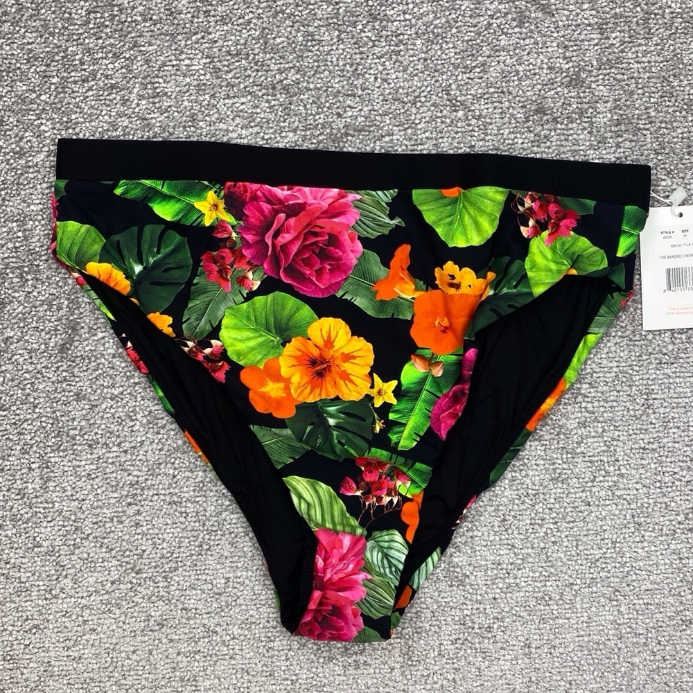 Andie The Banded Cheeky Bottom Medium Multi Tropical Floral Swim AB330-TFLR-M